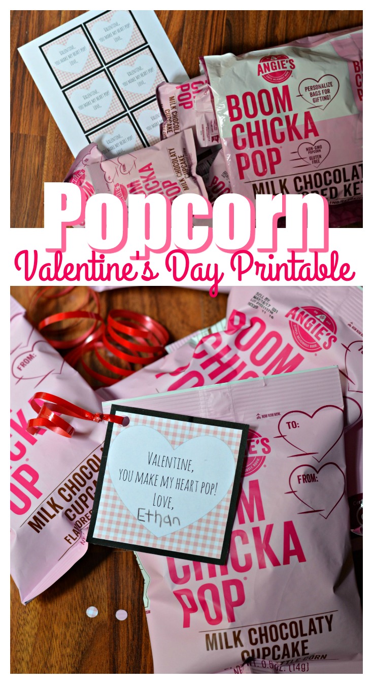 How cute is this Popcorn Valentine's Day Printable? Super easy to put together + a gluten free snack!