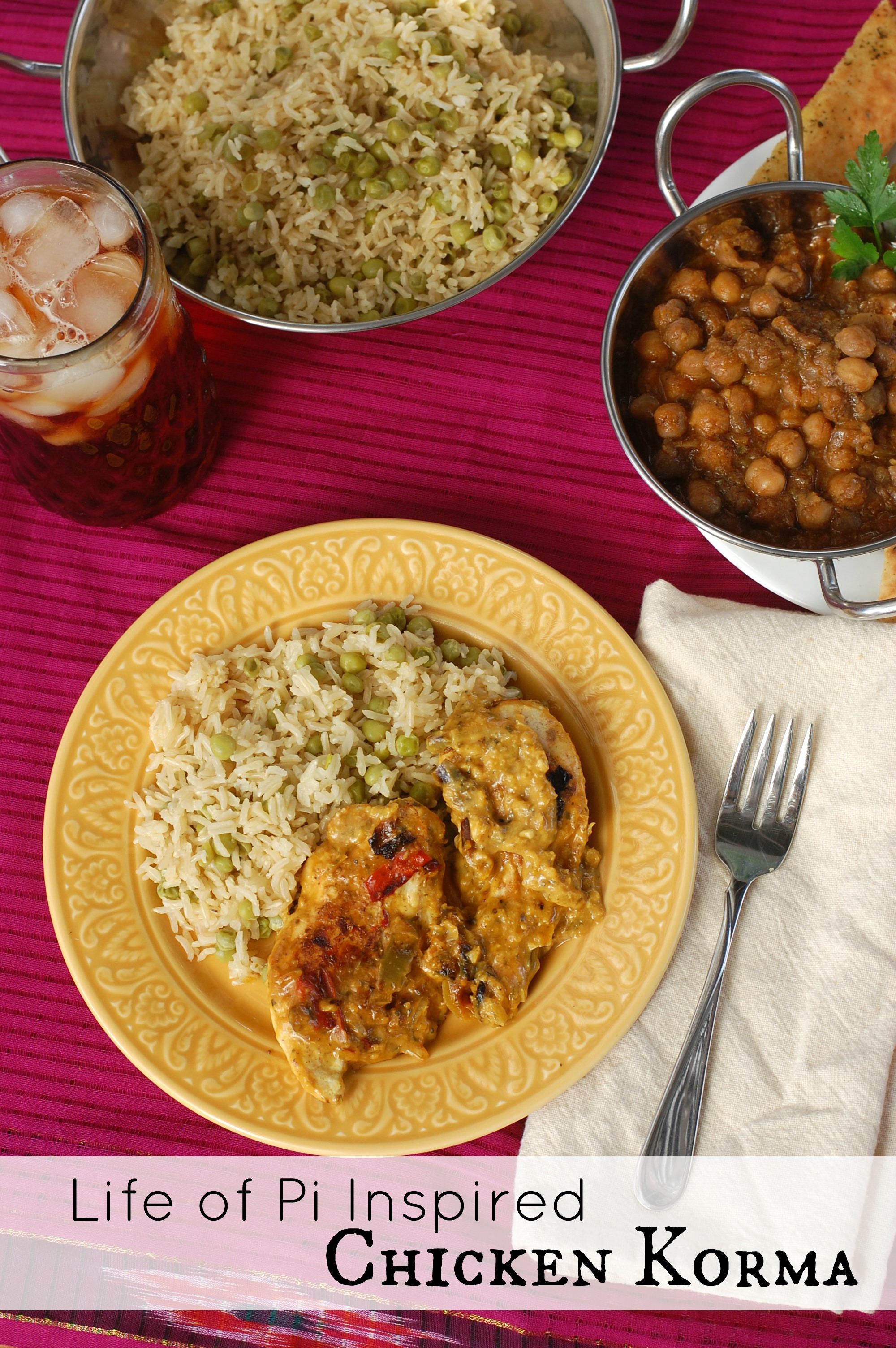 Chicken Korma with Saffron Rice and Peas Recipe