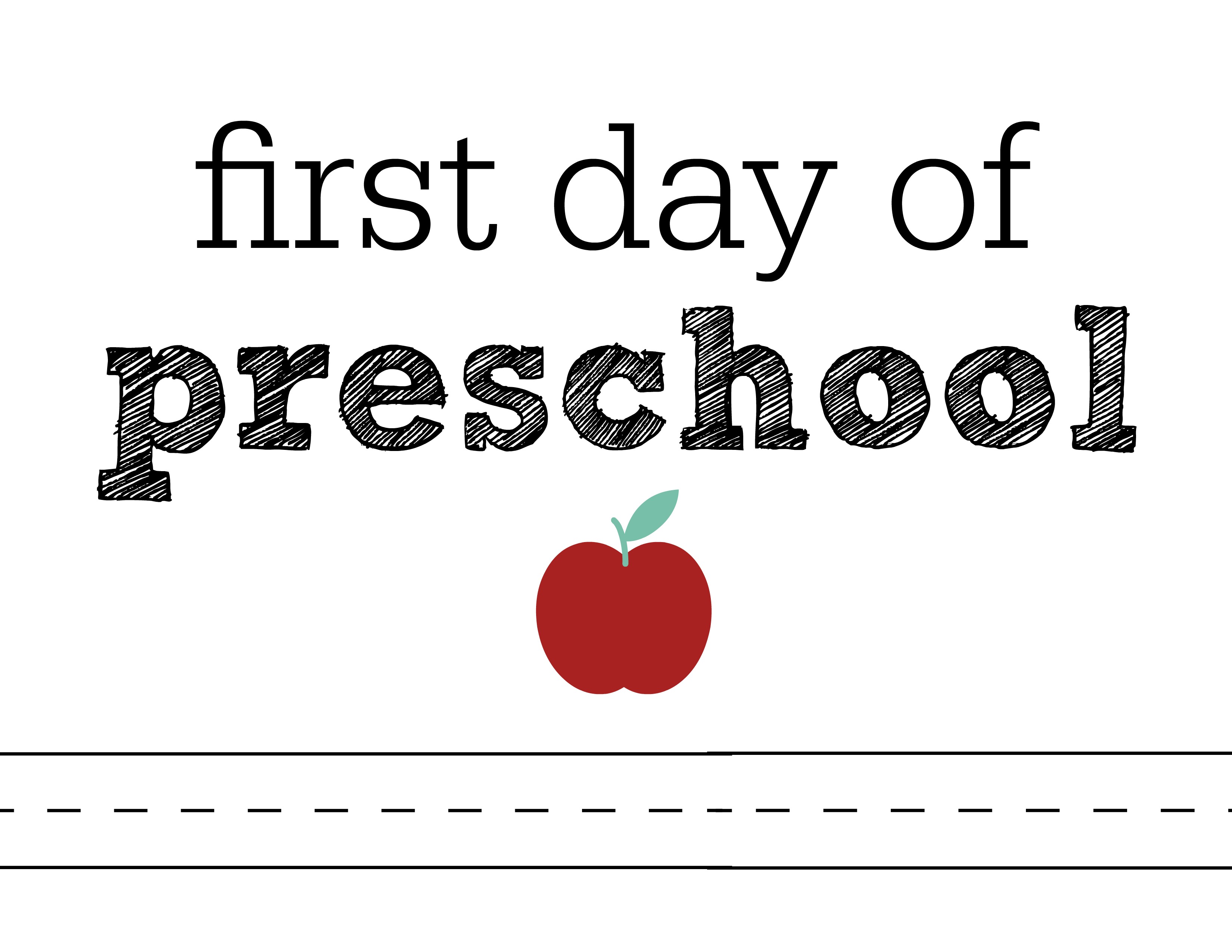 Top first day of preschool printable Stone Website