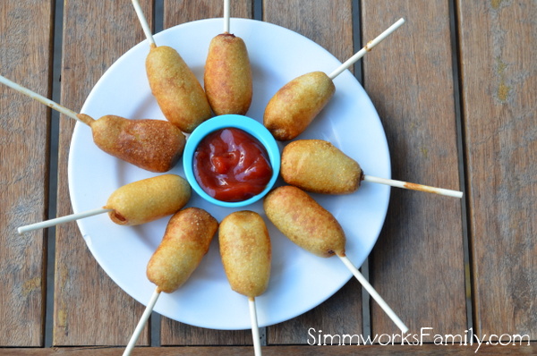 Mini Corn Dogs with Ketchup