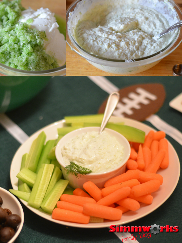 Tzatziki dip mixed and served