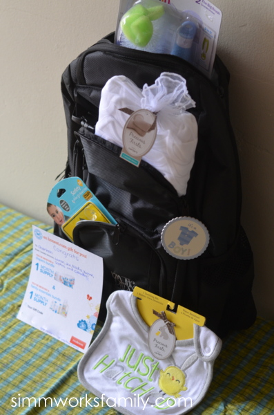 baby shower gift filled diaper bag