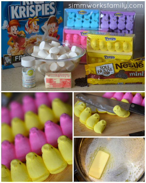 Peeps Rice Krispie Treats prep