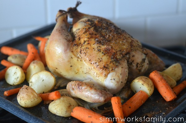 oven roasted whole chicken close up