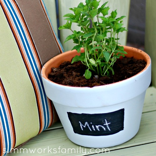 DIY Chalkboard Herb Planter mint