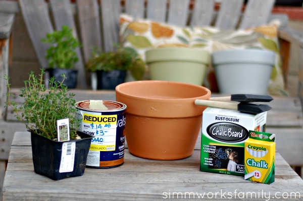 DIY Chalkboard Herb Planter material