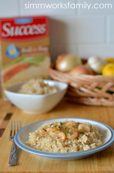 10 Minute Dinners lemon garlic shrimp over success rice