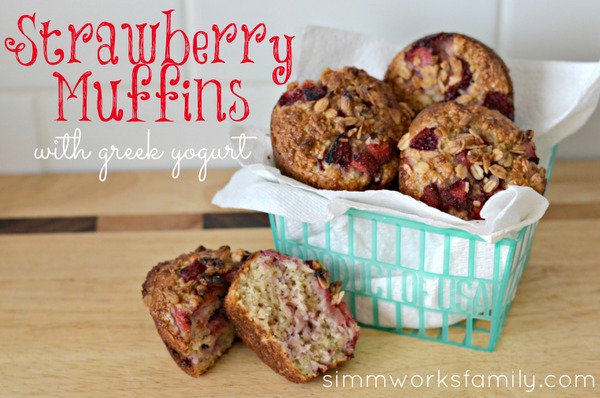 Strawberry Muffins with Greek Yogurt