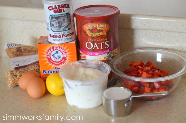 Strawberry Muffins with Greek Yogurt ingredients