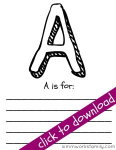 A is for - Alphabet Activity click to download