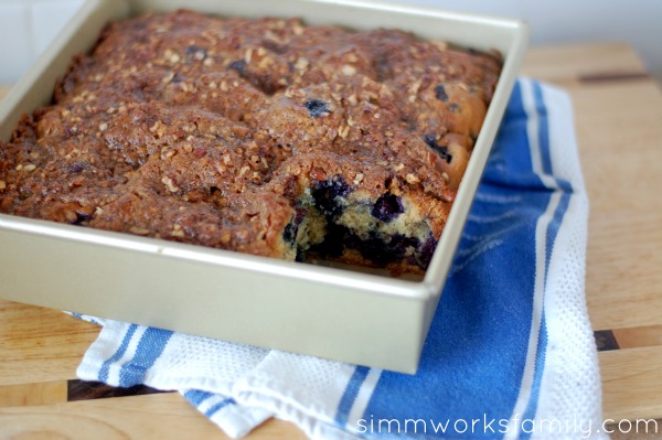 blueberry coffee cake baked