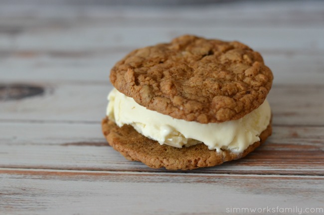 chocolate chip pretzel cookies ice cream sandwich