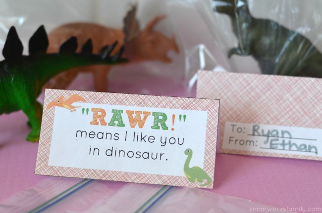 dinosaur valentine printable dino tag