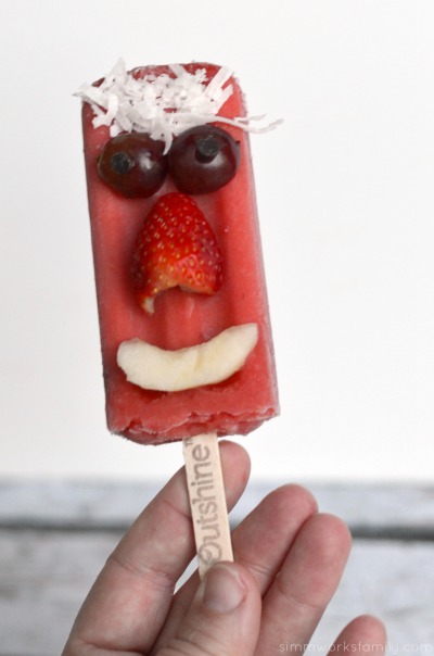 funny face frozen fruit bars decorated #outshine