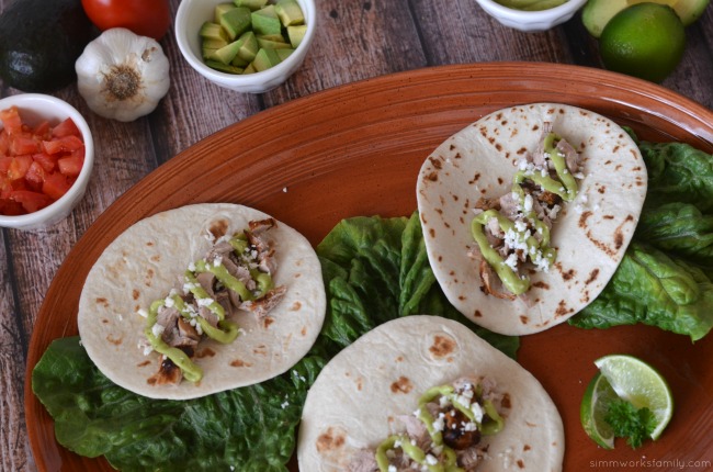 tequila lime pork tacos aerial