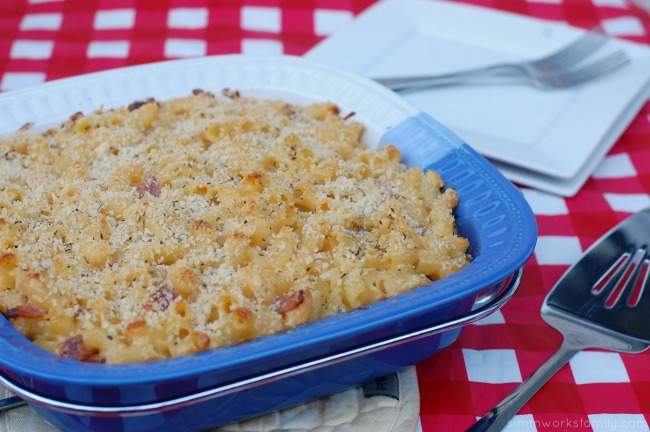 Grown Up Mac and Cheese with Bacon - baked with a panko herb crust