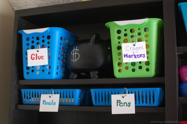 Back to School Organization with Sight Word Ideas - labeled bins