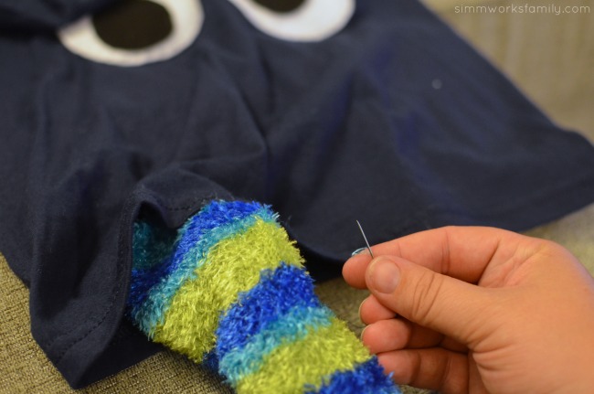 DIY Octopus Costume sew legs onto bottom of shirt