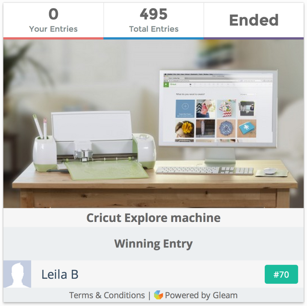 Cricut Explore Giveaway Winner