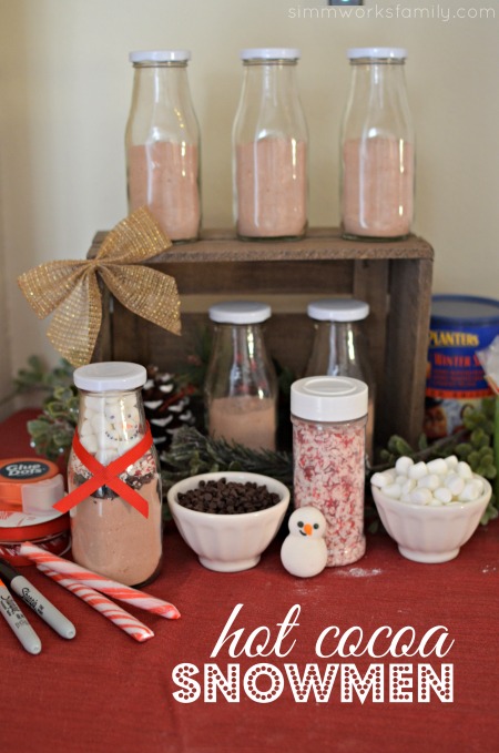 diy snowman jars hot chocolate