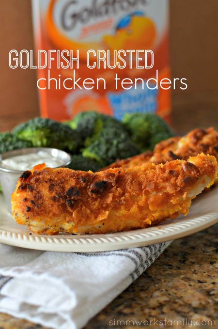 Goldfish Crusted Chicken Tenders - a fun meal for kids or adults