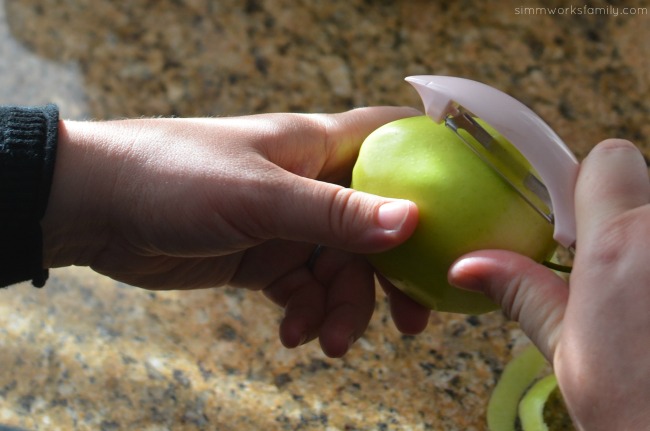 Oatmeal Recipes Quick and Delicious Apple Crisp - peeling apples