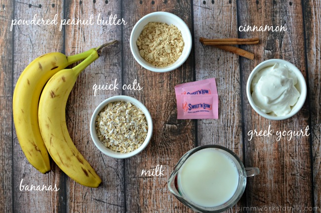 Peanut Butter Banana Oatmeal Smoothie ingredients