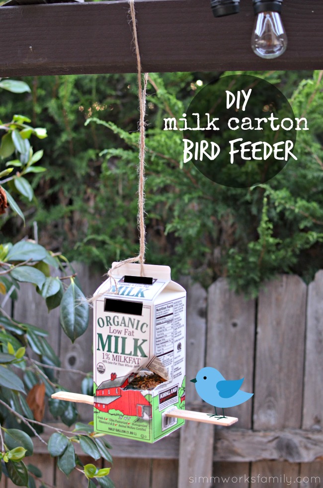 DIY Milk Carton Bird Feeder