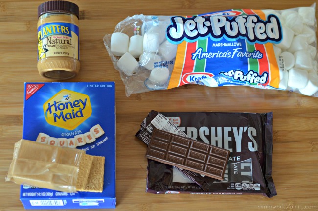 Peanut-Butter-Fudge-Smores-Mug-Cake-ingredients-in-packaging