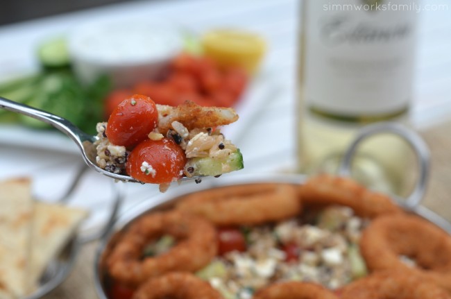 Quinoa Tabbouleh with Onion Rings bite