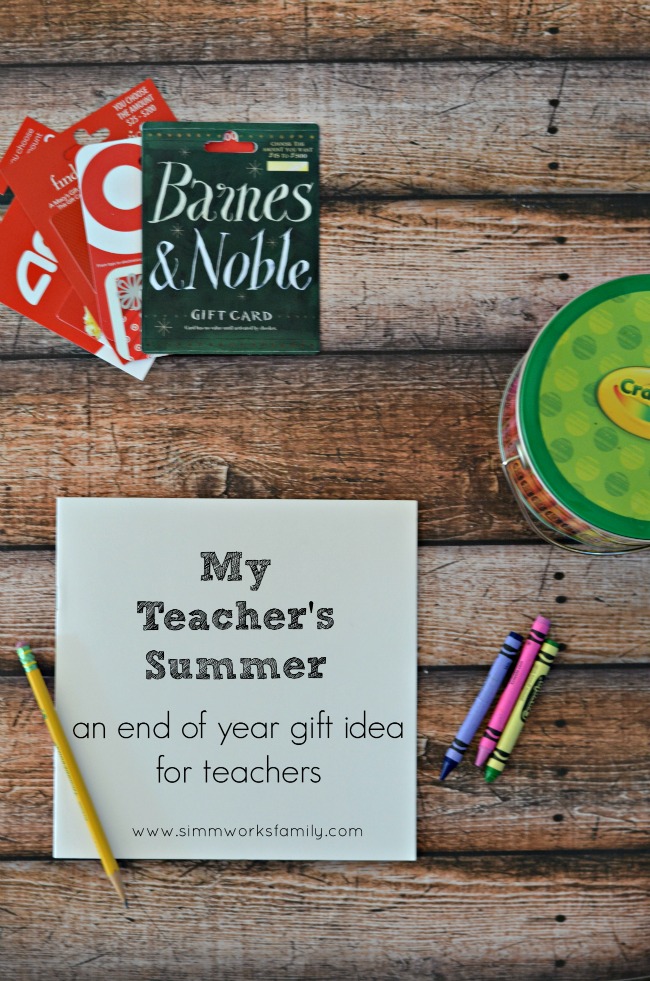 End of Year Teacher Gifts Summer Book of Gift Cards