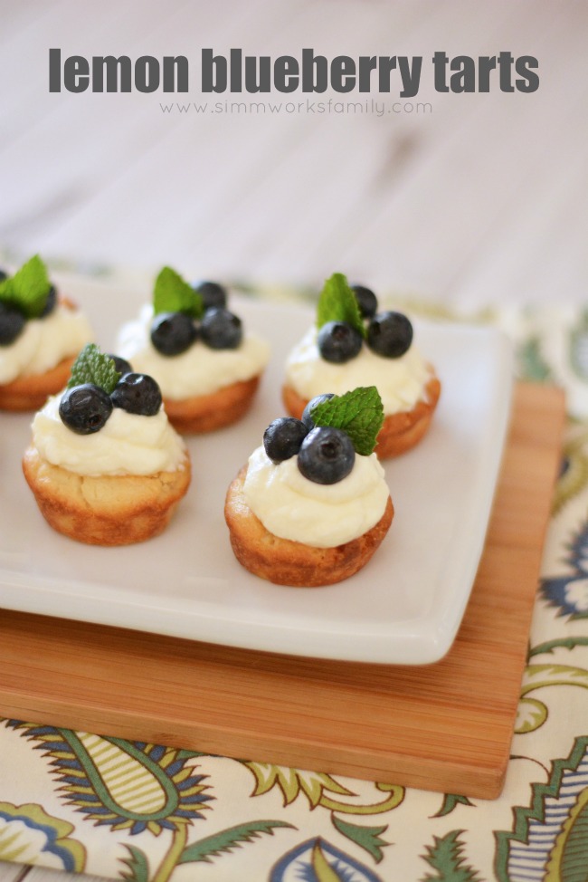 Lemon Blueberry Tarts with Mint