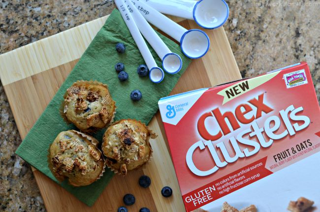 Blueberry Granola Muffins with Chex Clusters