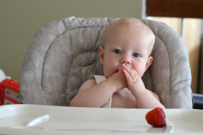 Norah 5 Months Eating Strawberries