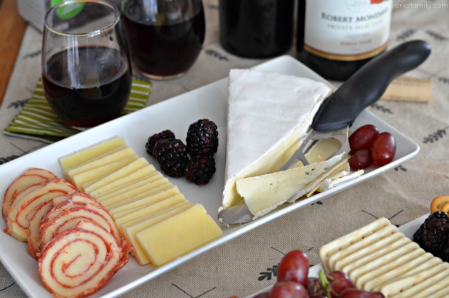 Entertaining during the holidays - simple cheese platter with fruit