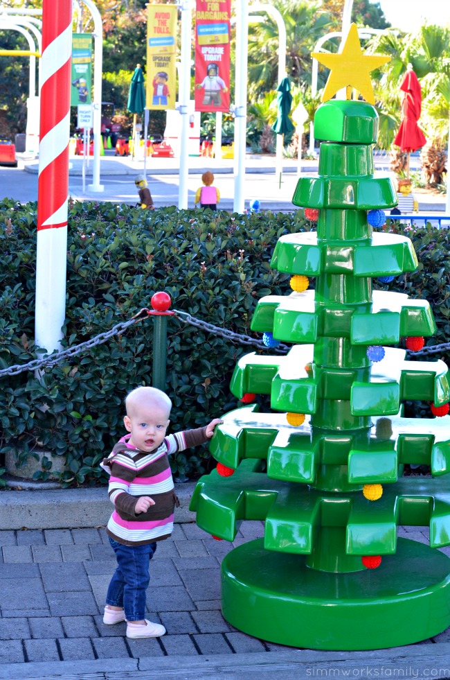 Legoland CA Holiday Snow Days - LEGO tree