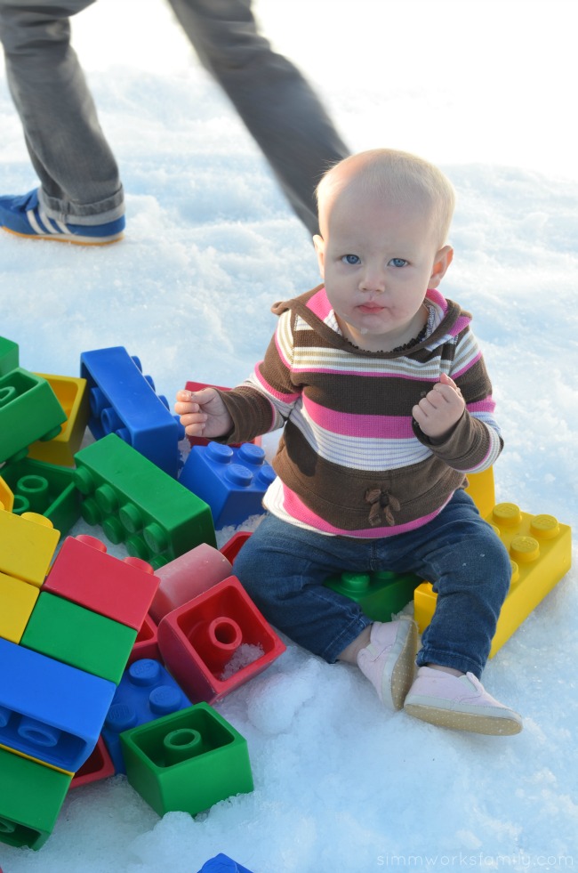 Legoland CA Holiday Snow Days - eating snow