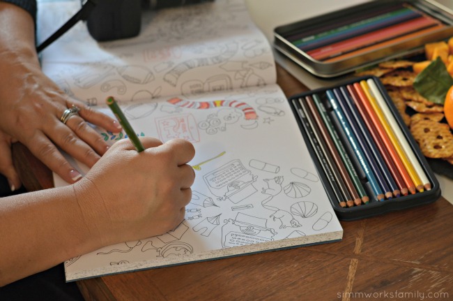 A Colorful Affair Adult Coloring Party coloring in the lines