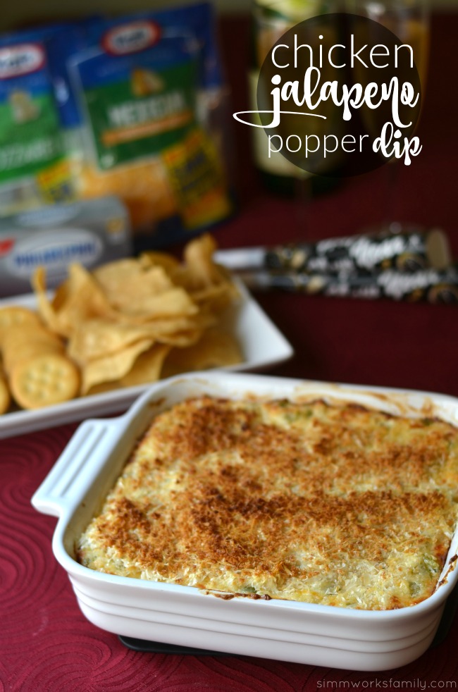 Creamy Chicken Jalapeno Popper Dip - the perfect NYE appetizer