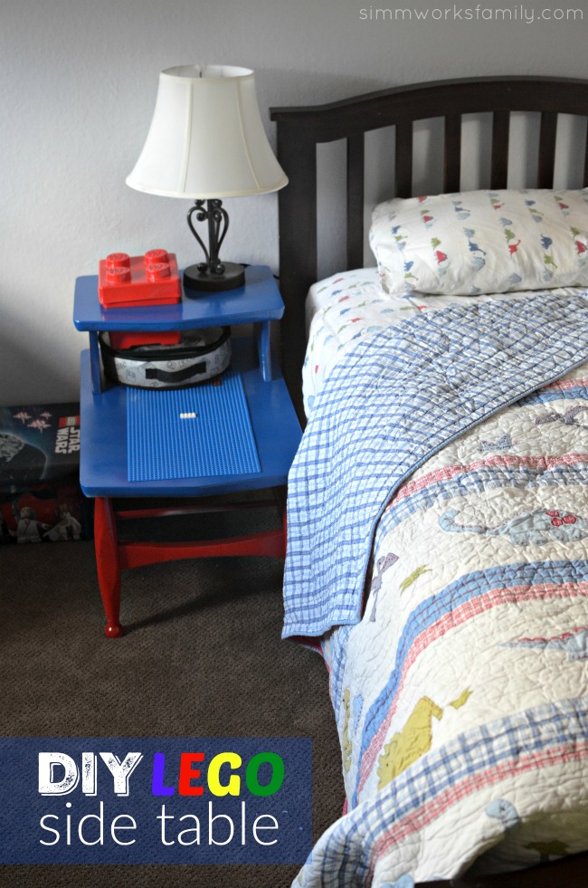 DIY Lego Side Table - the perfect addition for a LEGO loving boy room