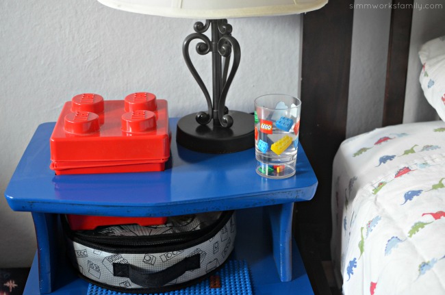 DIY Lego Side Table - with room for lamp and water glass