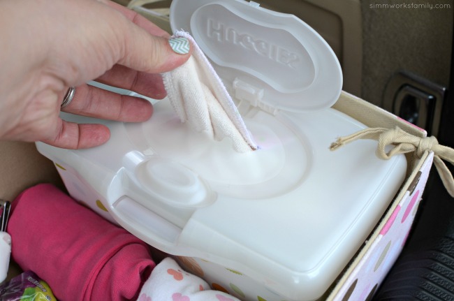 Road Trip Tips Traveling with Baby - pull out cloth wipes