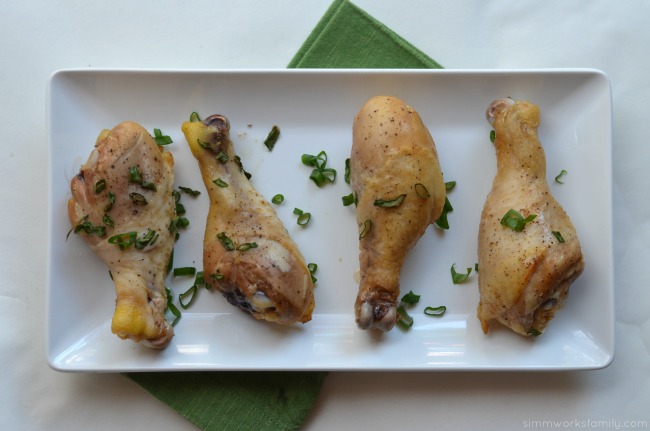 Soy Ginger Marinated Chicken Drumsticks with green onions