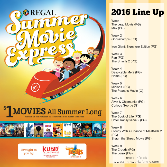 $1 Movies for 2016 Summer Movie Express