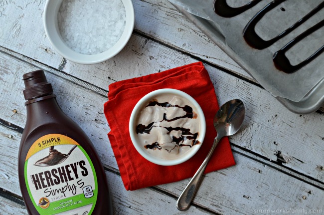 Homemade Chocolate Ice Cream In A Bag with Hershey's Simply 5 syrup