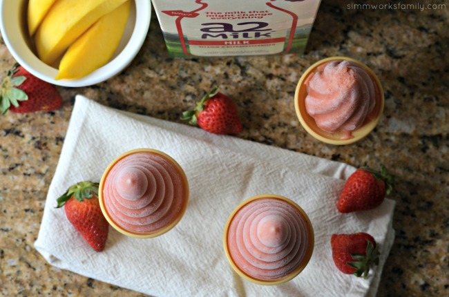 Strawberry Mango Cream Pops - 4 simple ingredients