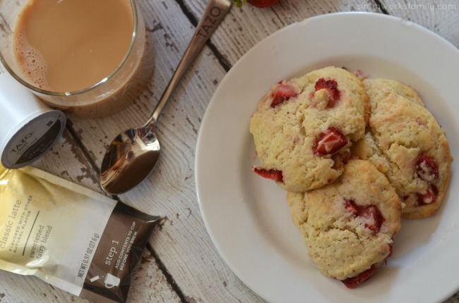 Strawberry Black Pepper Scones and a Chai Latte for breakfast