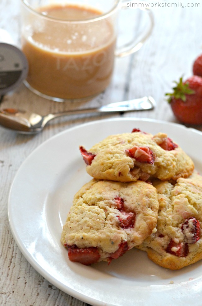 Strawberry Black Pepper Scones - the perfect pairing with a nice hot chai tea latte
