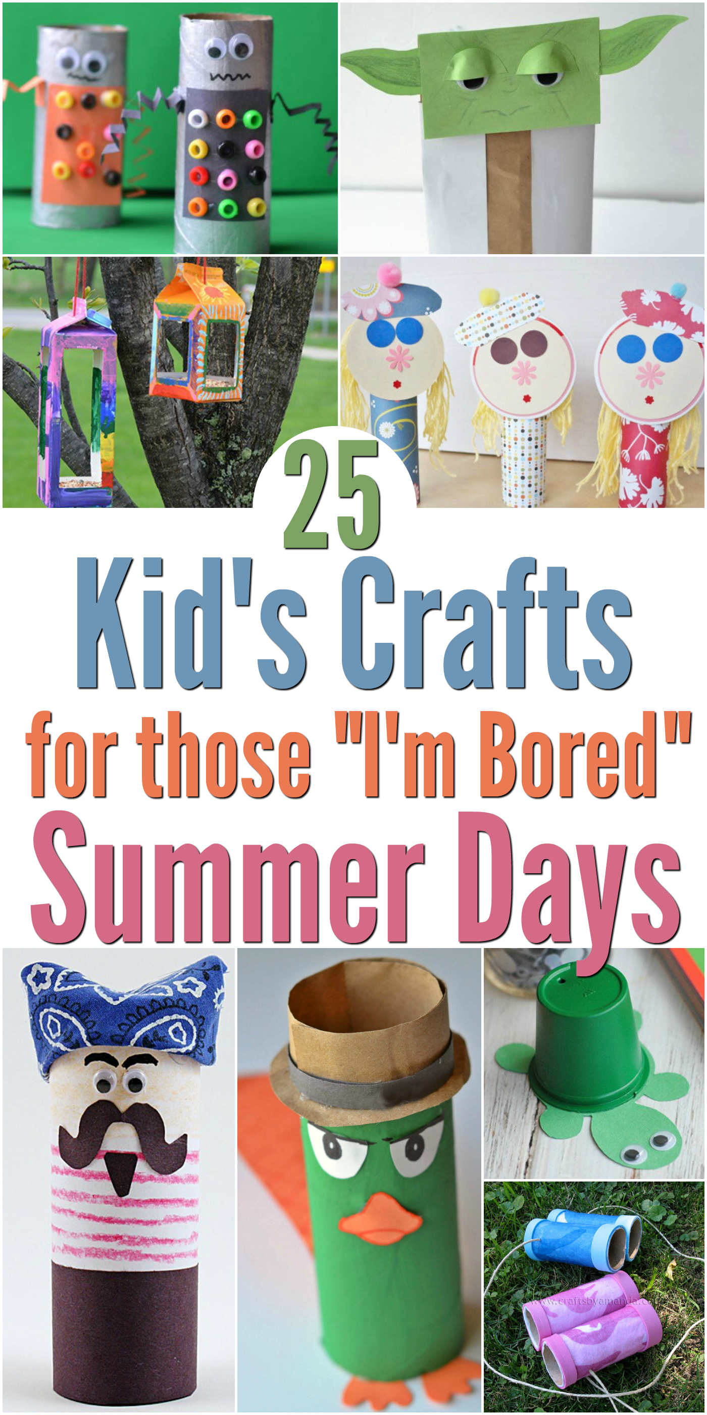 25 Kids Crafts for Those "I'm Bored" Summer Days