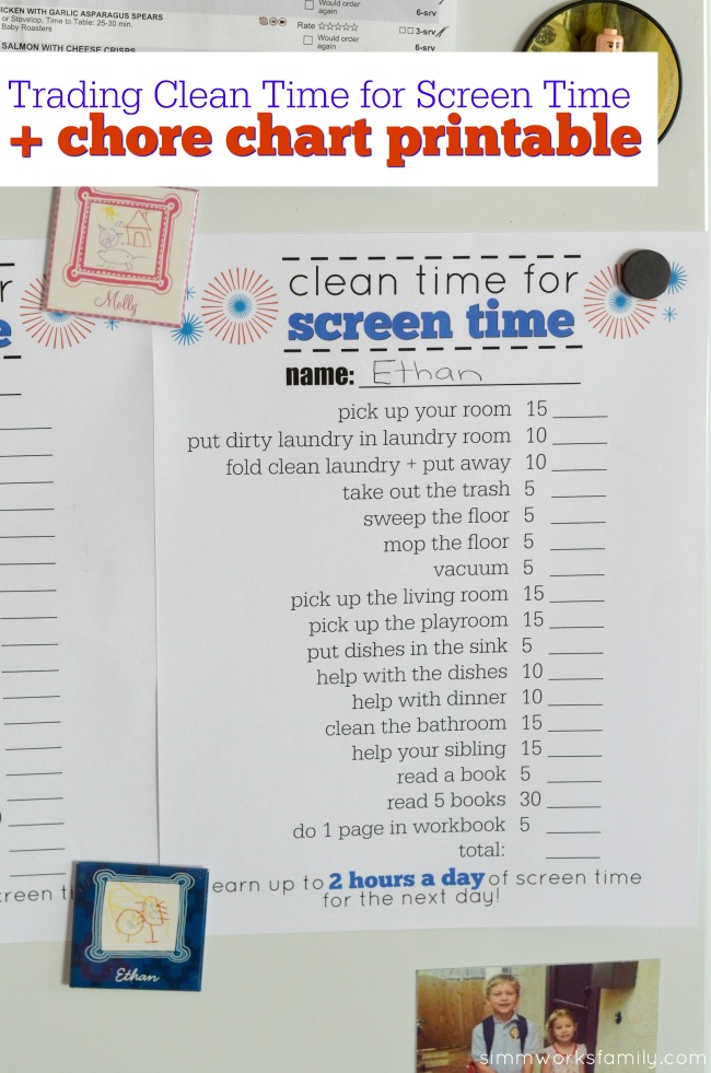 Summer Chore Chart